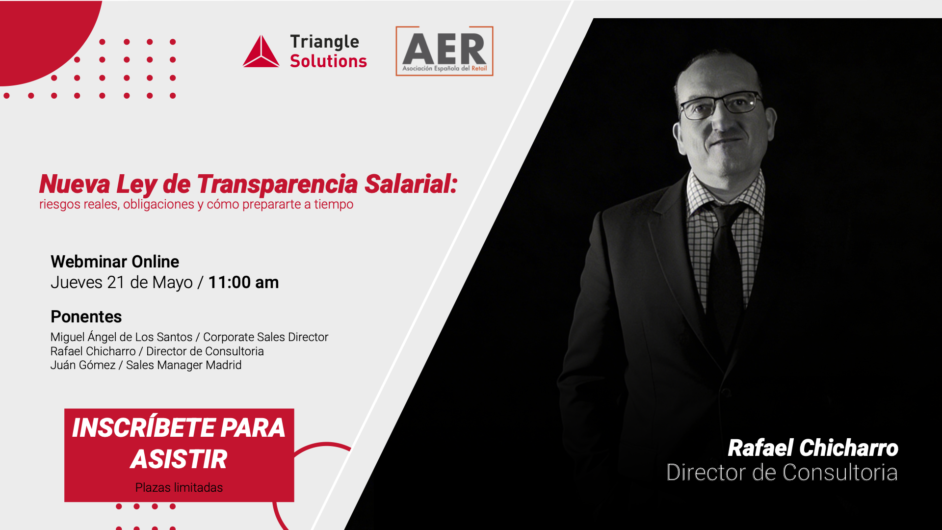 AER y Triangle Solutions analizan en un webinar la nueva Ley de Transparencia Salarial